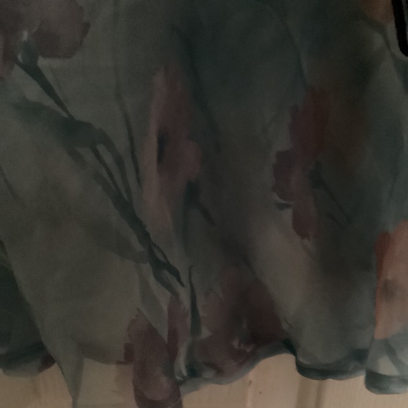 Express brand  vintage sheer blue dress flower print size 9/10 made in usa - Picture 4 of 5